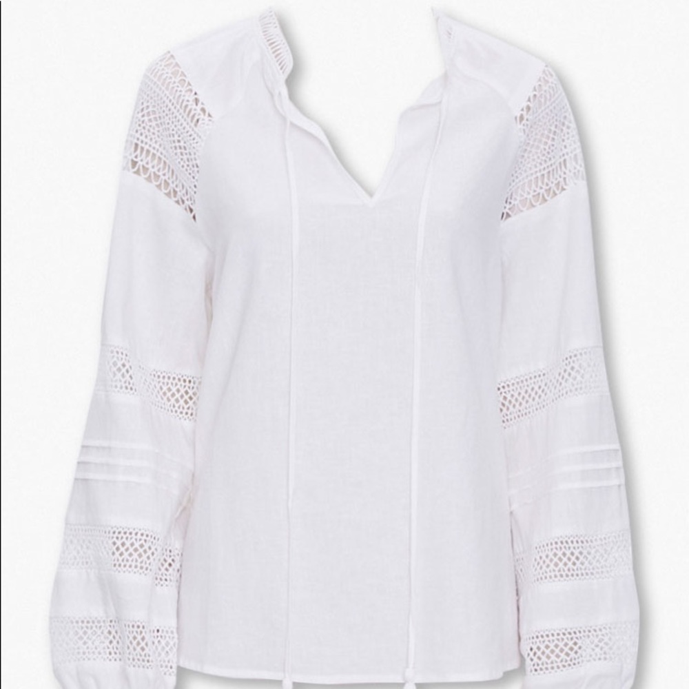 NWT Off White linen boho blouse Size L